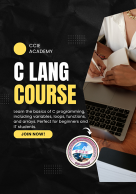 Students learning C language programming at CCIE Academy Quetta